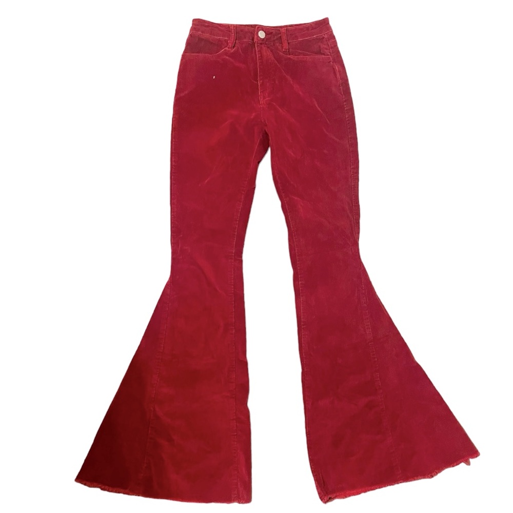 Red Corduroy Flares- Women’s Small